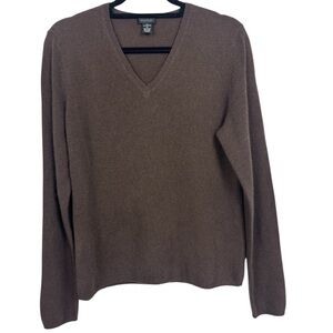 Only Mine 2 ply Cashmere V-Neck Sweater Brown sz XL